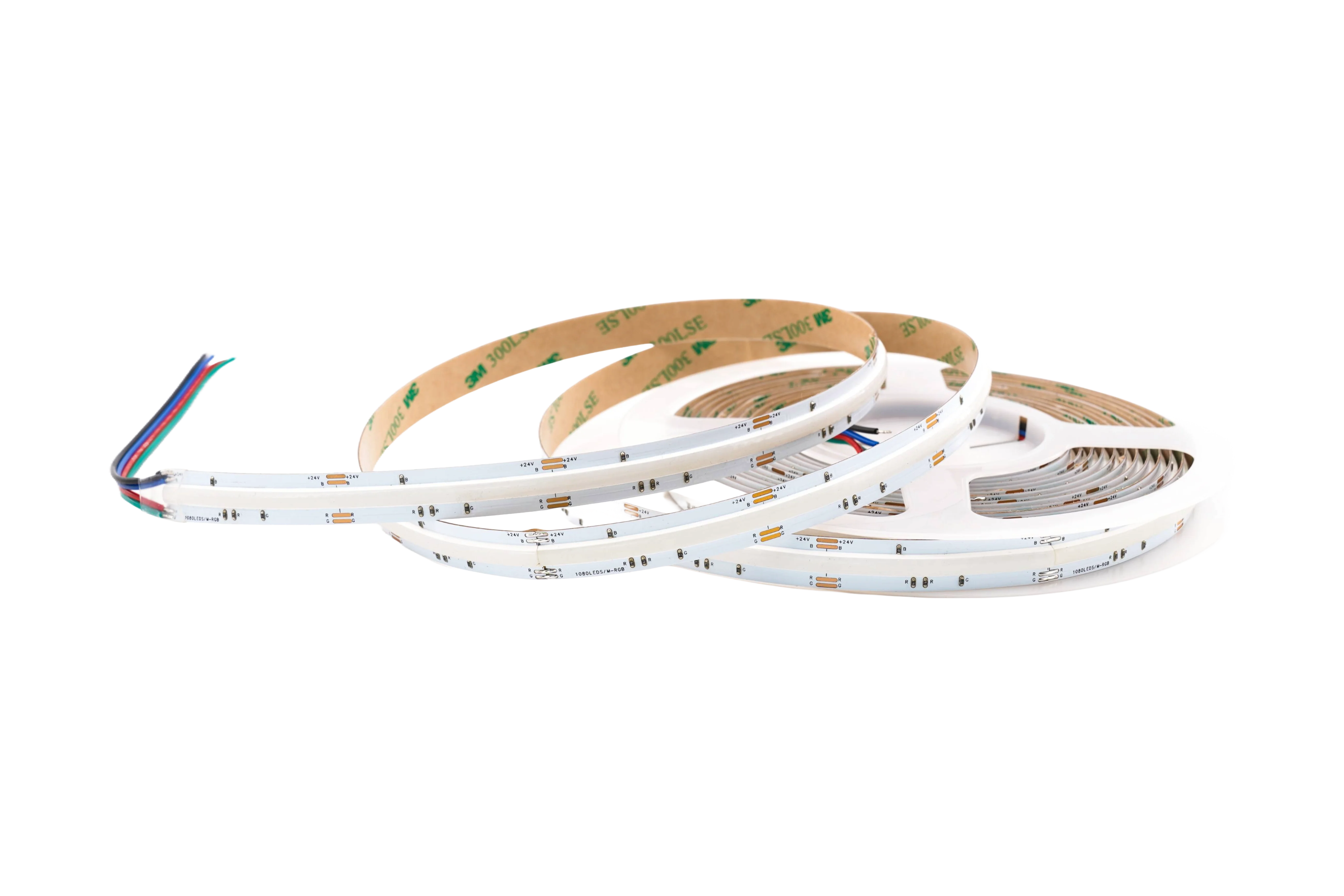 COB RGB LED Streifen 12 mm – 1080 LEDs/m, 24V, 14 W/m, 5m – punktfrei, 180° Abstrahlwinkel, IP33 COB RGB LED Streifen 12 mm – 1080 LEDs/m, 24V, 14 W/m, 5m – punktfrei, 180° Abstrahlwinkel, IP33