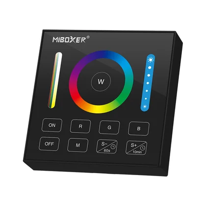MiBoxer B0 LED Wandfernbedienung Schwarz – für RGB, RGBW & RGBCCT LED Streifen, 2,4 GHz Funk, 1 Zone mit Timer
