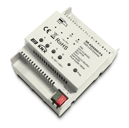 SR-KNX-9501FA KNX LED Dimmer 4-Kanal Konstantspannung 12-36V DC, 5A je Kanal, Hutschiene ETS5