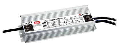 Mean Well HLG-320H-24B – 24V 320W LED-Treiber in IP67, dimmbar, Konstantspannung/Konstantstrom