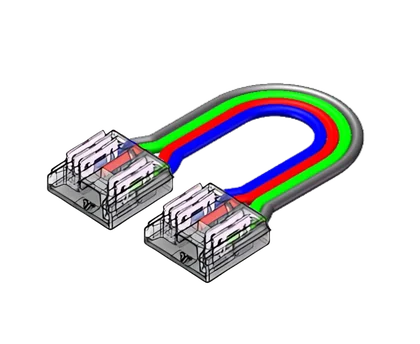 LED Strip-zu-Strip Verbinder – 5-polig, 12 mm, lötfrei mit 15 cm Verbindungskabel für RGBW COB LED Streifen