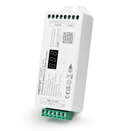 MiBoxer D3-CX 3-Kanal DMX512/RDM LED-Decoder – Konstantspannung, 12–24 V, 3×6 A (max. 18 A)