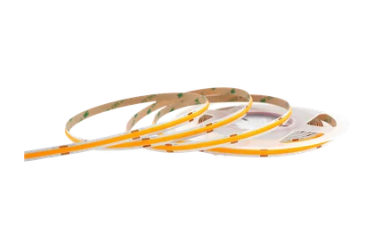 COB LED Streifen 8 mm – 480 LEDs/m, 24V, 10W/m, 825 lm/m, 5m – Orange, IP33, punktfrei