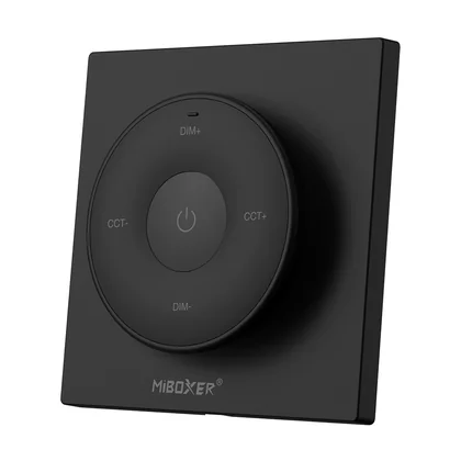 MiBoxer K2 Mini LED Funkfernbedienung Schwarz – für CCT und einfarbige LED Streifen, 2,4 GHz Funk, 1 Zone mit Tastensteuerung