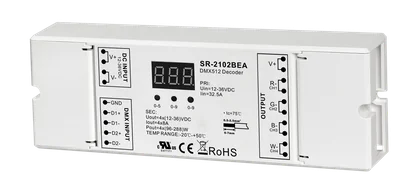 SR-2102BEA DMX512 & RDM Decoder 4-Kanal 8A pro Kanal 12-48V DC max. 32A für RGBW