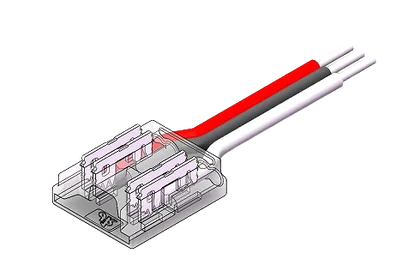 LED Anschlussverbinder – 3-polig, 10 mm, mit 15 cm Kabel, lötfrei für CCT COB LED Streifen