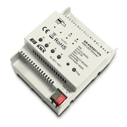 SR-KNX-9511FA KNX RGBW LED Dimmer 4-Kanal Konstantspannung 12-36V DC, 5A je Kanal, Hutschiene