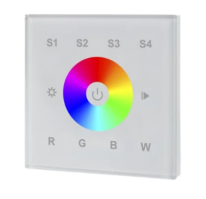 SR-2812B-DMX Wandcontroller DMX512 RGBW 1-Zone 4 Speicherplätze 12-24V DC Glas-Touch mit Farbrad