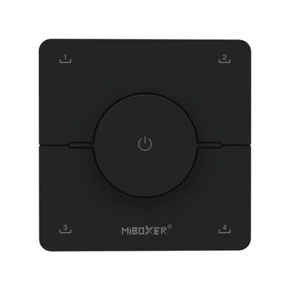 MiBoxer K0 LED Drehregler-Fernbedienung Schwarz – für CCT und einfarbige LED Streifen, 2,4 GHz Funk, 1 Zone mit Szenenspeicher