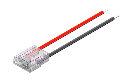 LED Anschlussverbinder – 2-polig, 10 mm, mit 15 cm Kabel, lötfrei für einfarbige COB & SMD LED Streifen