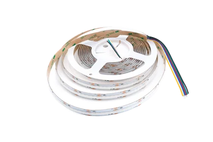 COB RGBCCT LED Streifen 12 mm, 840 LEDs/m, 24V, 21 W/m, RGB und CCT 3000-6000K, IP33, punktfrei