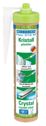 WEICON Flex 310 M Kristall Montagekleber 280 ml, MS-Polymer, elastisch, silikonfrei, transperent