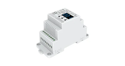 D4 DMX512 & RDM LED Controller – 4-Kanal DIN-Modul, 12–48V, 20A für RGBW Streifen