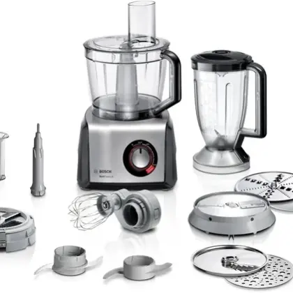 BOSCH Kompakt-Küchenmaschine MultiTalent 8 1250 W aus Edelstahl, Schwarz