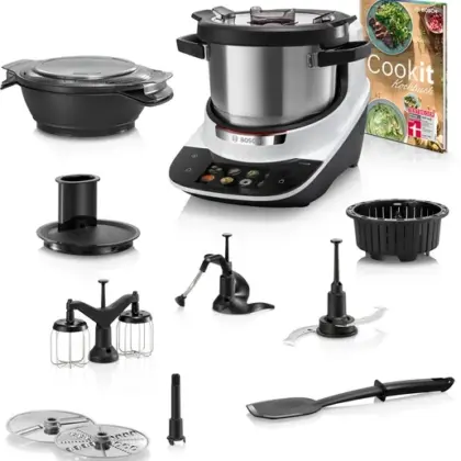 BOSCH Küchenmaschine mit Kochfunktion, Cookit Premium Set Weiß MCC9555DWC