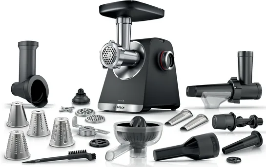 BOSCH Serie 6 Fleischwolf MultiPower 2100 W Schwarz, silver metalic MFWS682B BOSCH Serie 6 Fleischwolf MultiPower 2100 W Schwarz, silver metalic MFWS682B