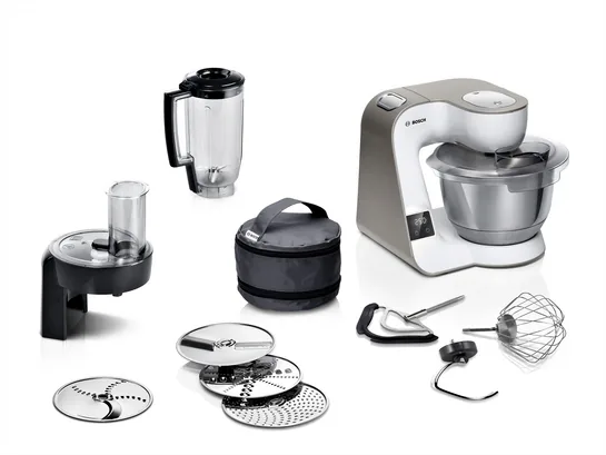 BOSCH Serie 4 Küchenmaschine mit Waage MUM 5 1000 W Weiß, Champagne MUM5XW20