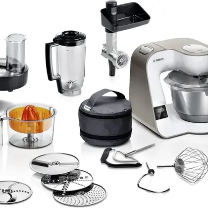 BOSCH Serie 4 Küchenmaschine mit Waage MUM 5 1000 W Weiß, Champagne MUM5XW40