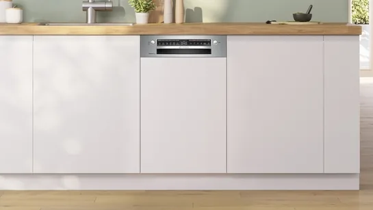 BOSCH Serie 4 Teilintegrierter Geschirrspüler 45 cm Gebürsteter Stahl SPI4HMS13E BOSCH Serie 4 Teilintegrierter Geschirrspüler 45 cm Gebürsteter Stahl SPI4HMS13E