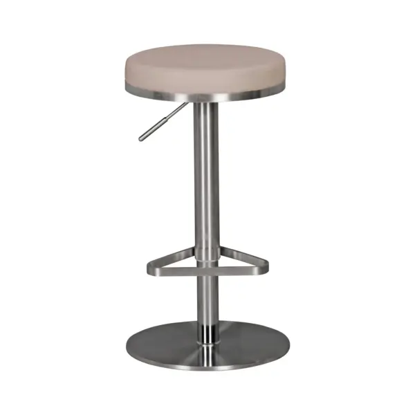 FineBuy Barhocker Edelstahl höhenverstellbare Sitzhöhe 57, Beige