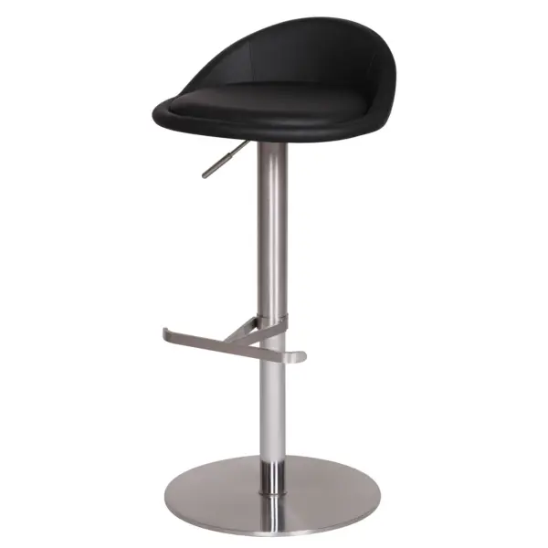 FineBuy Barhocker Edelstahl höhenverstellbare Sitzhöhe 54-79 cm, Design Barstuhl mit Rückenlehne, Bistrohocker Barsitz Gepolstert, Thekenhocker 360° Drehbar, Tresenstuhl Modern