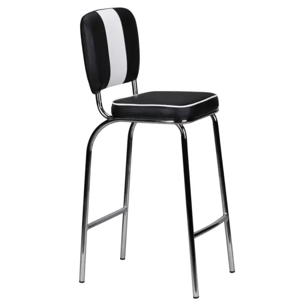 FineBuy Barhocker American Diner 50er Jahre Retro Barstuhl, Schwarz