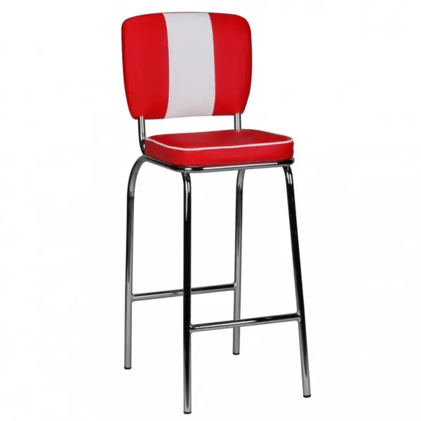 FineBuy 4er Set Barhocker American Diner 50er Jahre Retro Barstuhl, Rot