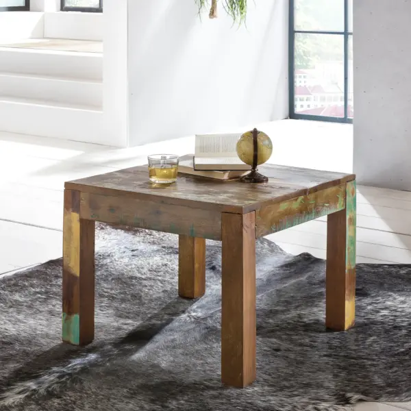 FineBuy Couchtisch KALKUTTA, Braun – 60 × 47 × 60 cm