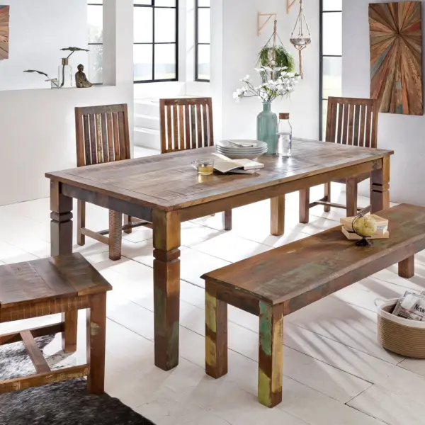 FineBuy Esszimmertisch KALKUTTA, Braun – 120 × 70 × 76 cm FineBuy Esszimmertisch KALKUTTA, Braun – 120 × 70 × 76 cm