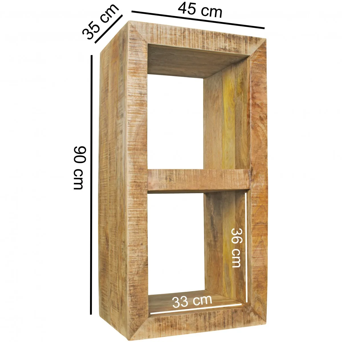 FineBuy Kleines Standregal aus Holz, Braun – 45 × 35 × 90 cm