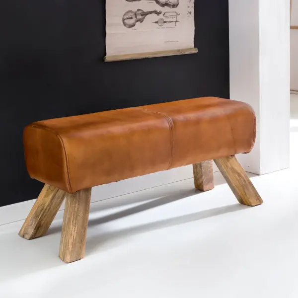 FineBuy Design Sitzbank Turnbock, Braun – 90 cm