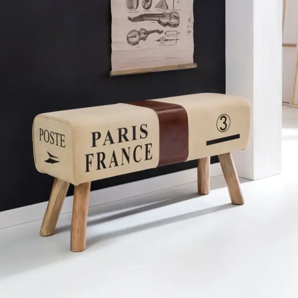 FineBuy Design Sitzbank POSTE Turnbock, Braun
