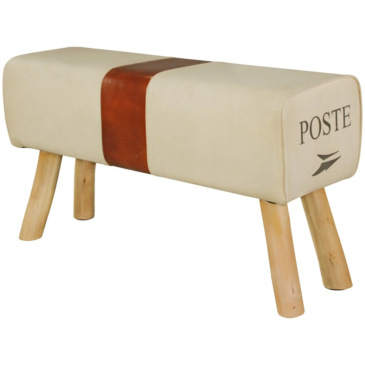 FineBuy Design Sitzbank POSTE Turnbock, Braun