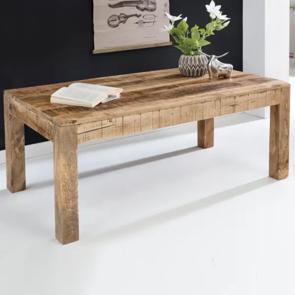 FineBuy Couchtisch Mango Massivholz, Braun