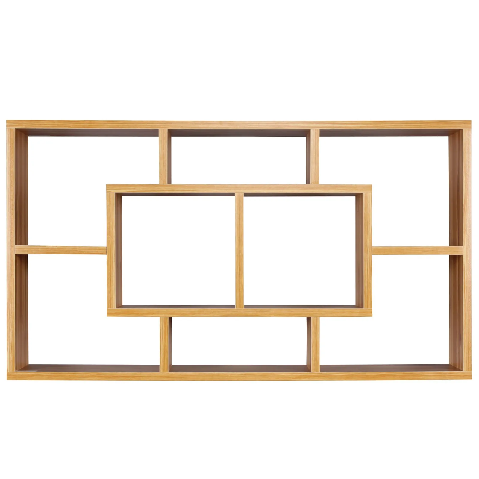 FineBuy Wandregal PAOLA aus Holz, Braun – 85 × 47,5 × 16 cm