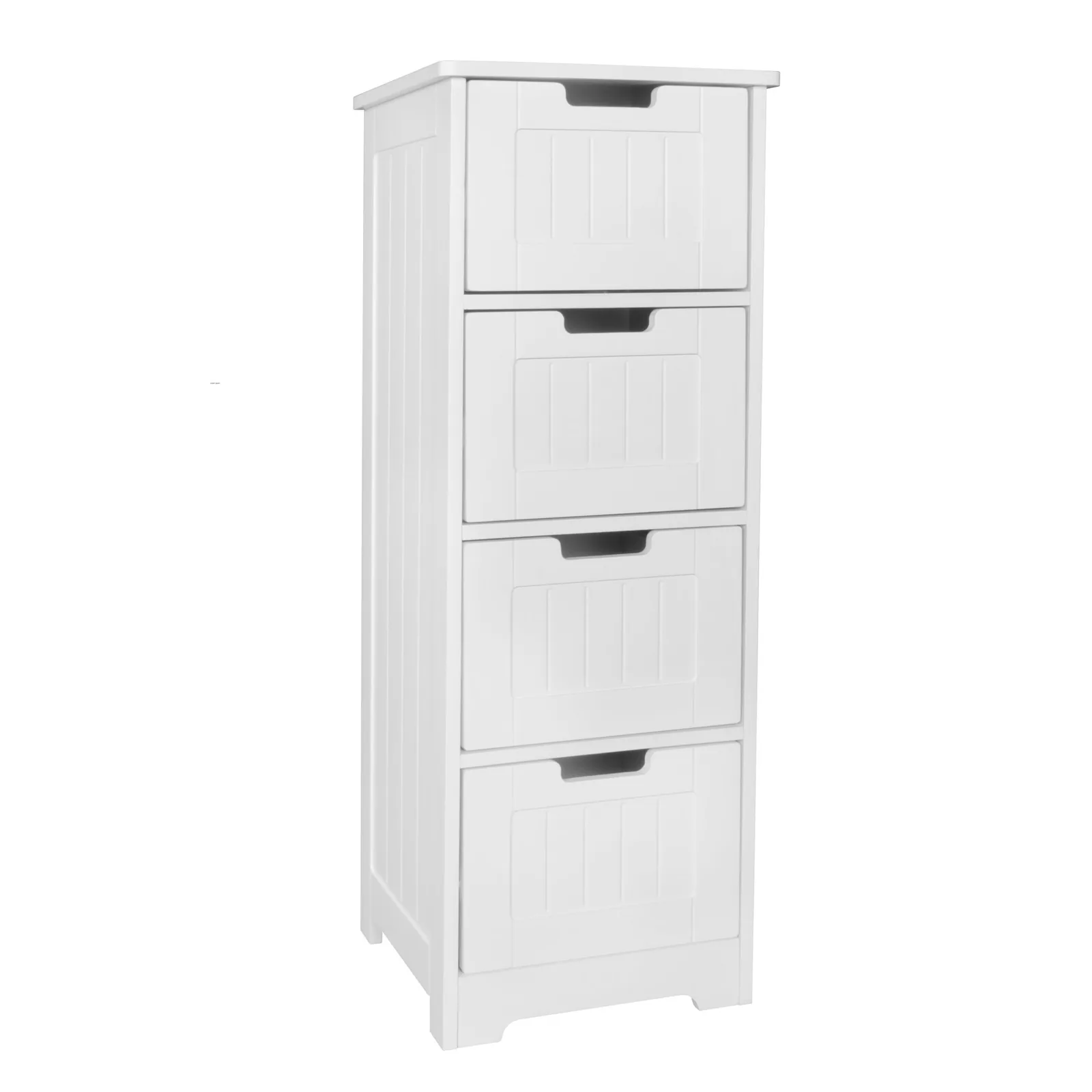 FineBuy Design Badschrank Landhaus-Stil MDF aus Holz, Weiß – 30 × 83 × 30 cm
