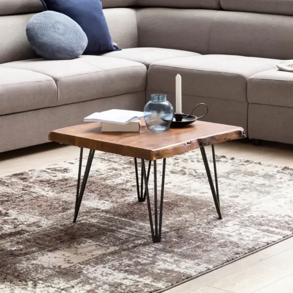 FineBuy Design Couchtisch Massivholz Tisch Baumkante, Braun – 56 × 38 × 51 cm FineBuy Design Couchtisch Massivholz Tisch Baumkante, Braun – 56 × 38 × 51 cm