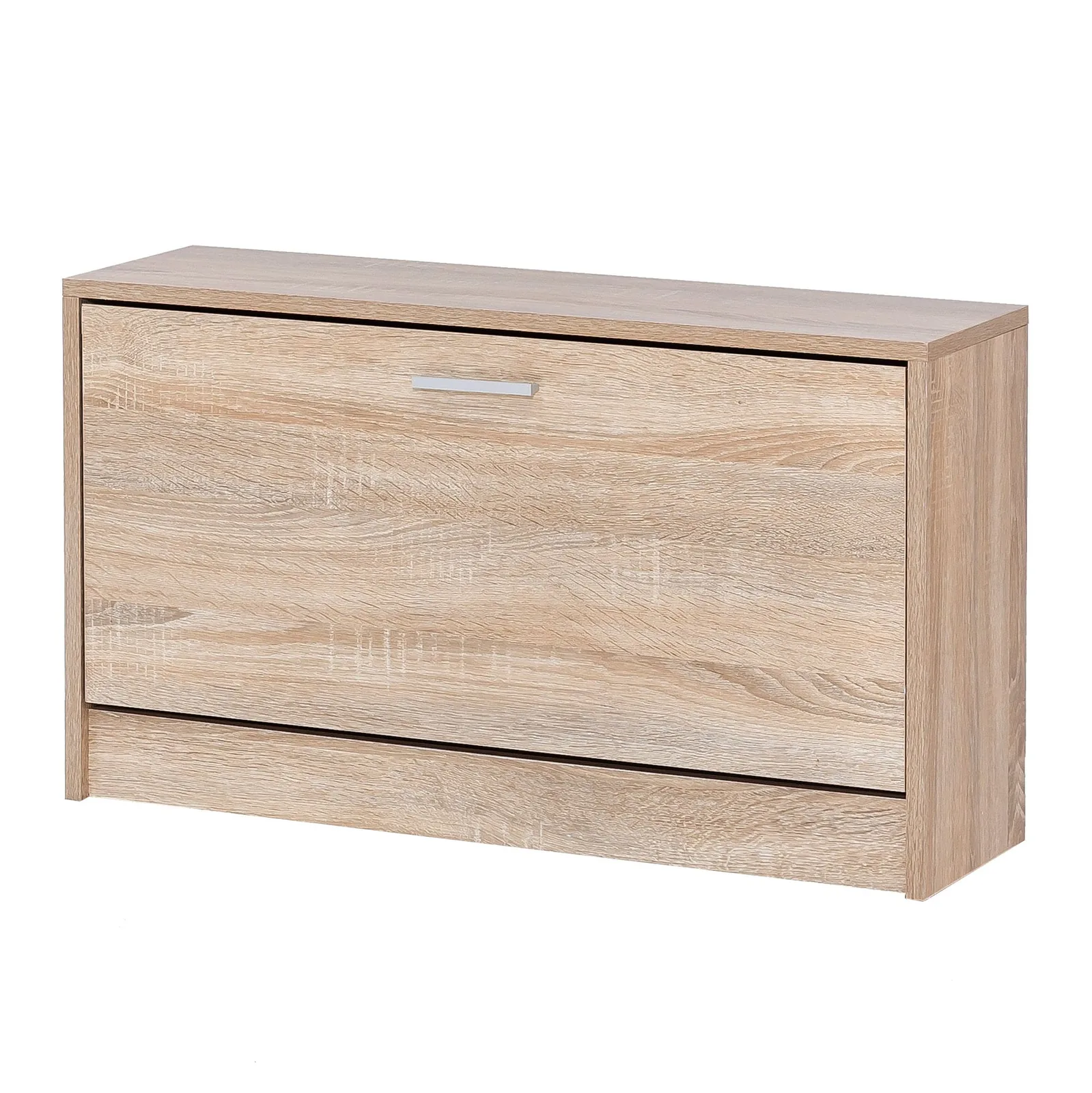 FineBuy Schuhbank SPLIT mit Sitzfläche Schuhkipper aus Holz, Weiß – 80 × 47 × 24 cm
