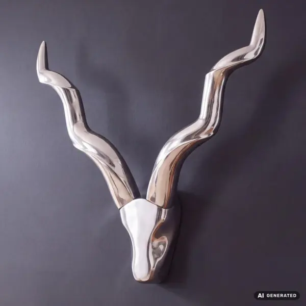 FineBuy Deko Hirschgeweih aus Aluminium, Silber