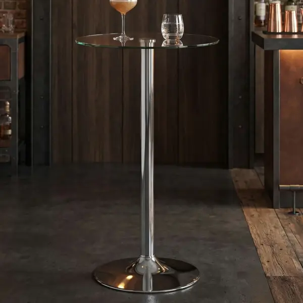 FineBuy Stehtisch, Silber – 60 × 60 × 105 cm