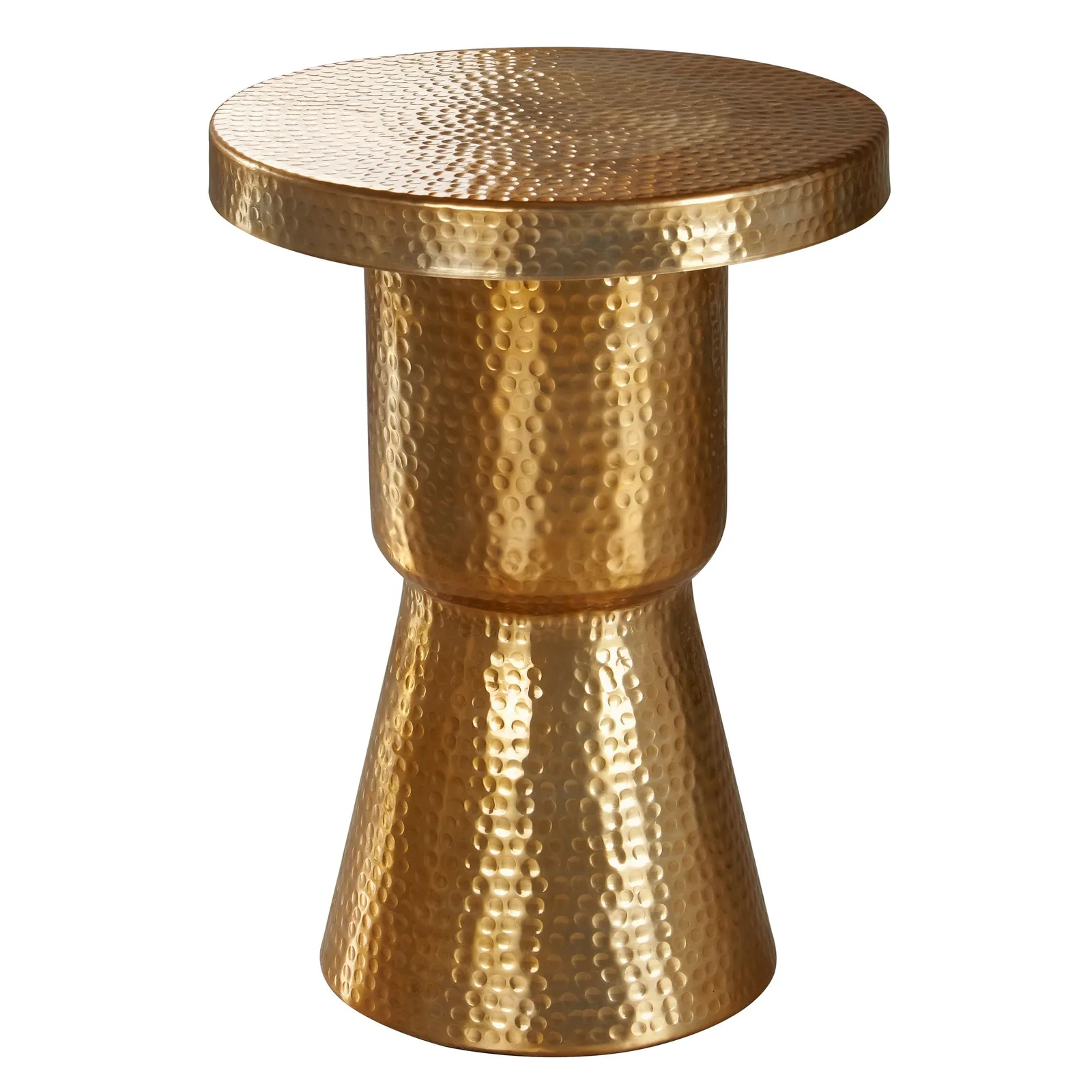 FineBuy Beistelltisch aus Aluminium, Gold – 43 cm