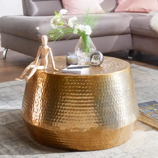FineBuy Design Couchtisch rund 60 cm aus Metall – Handgefertigter Aluminium Wohnzimmertisch Hammerschlag – Orientalischer Alu Beistelltisch FineBuy Design Couchtisch rund 60 cm aus Metall – Handgefertigter Aluminium Wohnzimmertisch Hammerschlag – Orientalischer Alu Beistelltisch