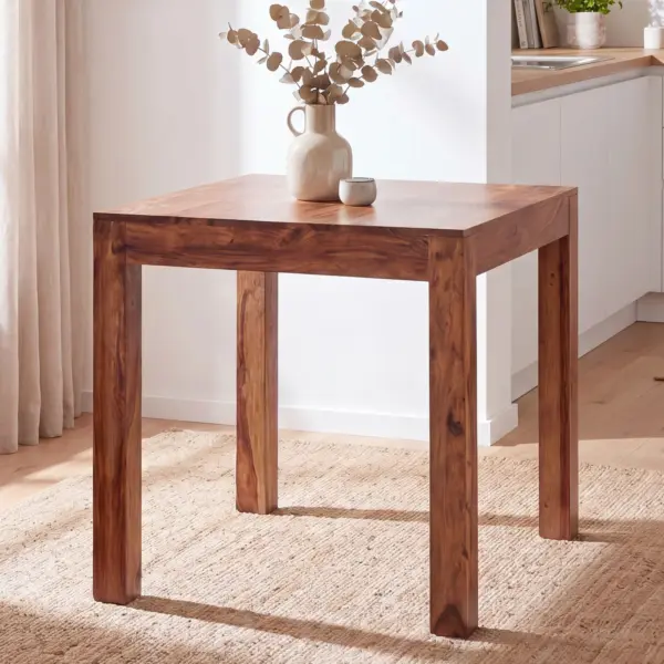 FineBuy Esstisch Sheesham Massivholz, Braun