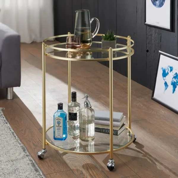 FineBuy Design Servierwagen, Gold
