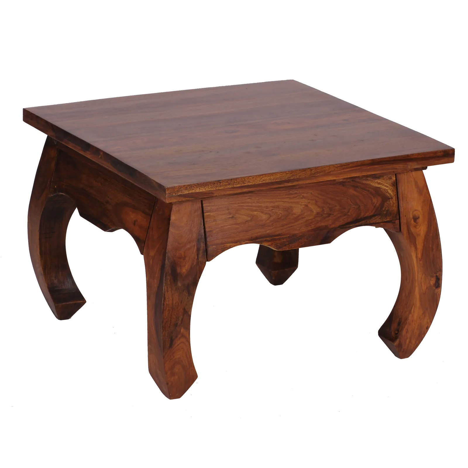 FineBuy Opium Couchtisch aus Holz, Braun – 60 × 40 × 60 cm