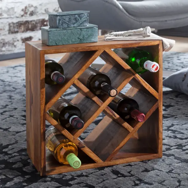 FineBuy Weinregal Massiv aus Holz, Braun – 40 × 40 × 25 cm FineBuy Weinregal Massiv aus Holz, Braun – 40 × 40 × 25 cm