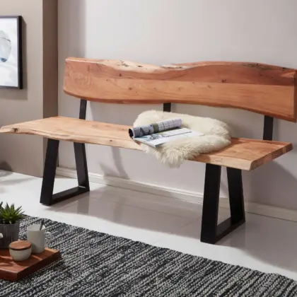 FineBuy Esszimmerbank TREE aus Holz, Braun – 180 × 85,5 × 60 cm FineBuy Esszimmerbank TREE aus Holz, Braun – 180 × 85,5 × 60 cm