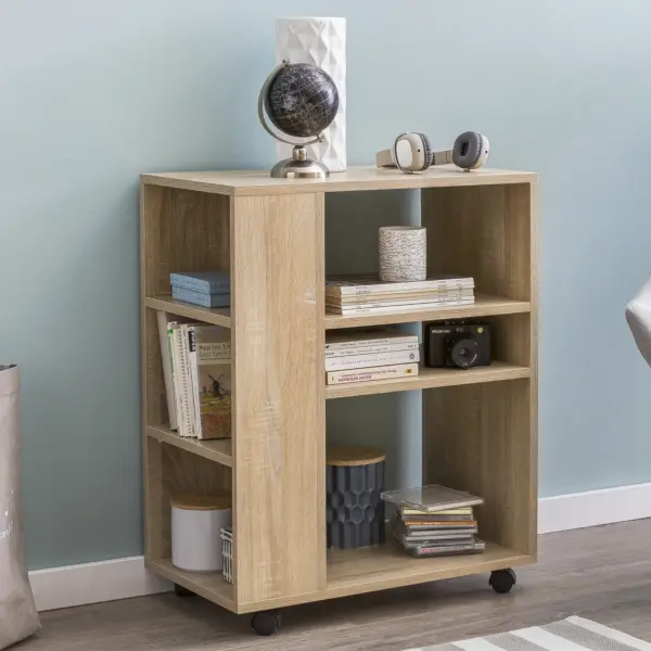 FineBuy Regal aus Holz, Grau – 60 × 35 × 75 cm