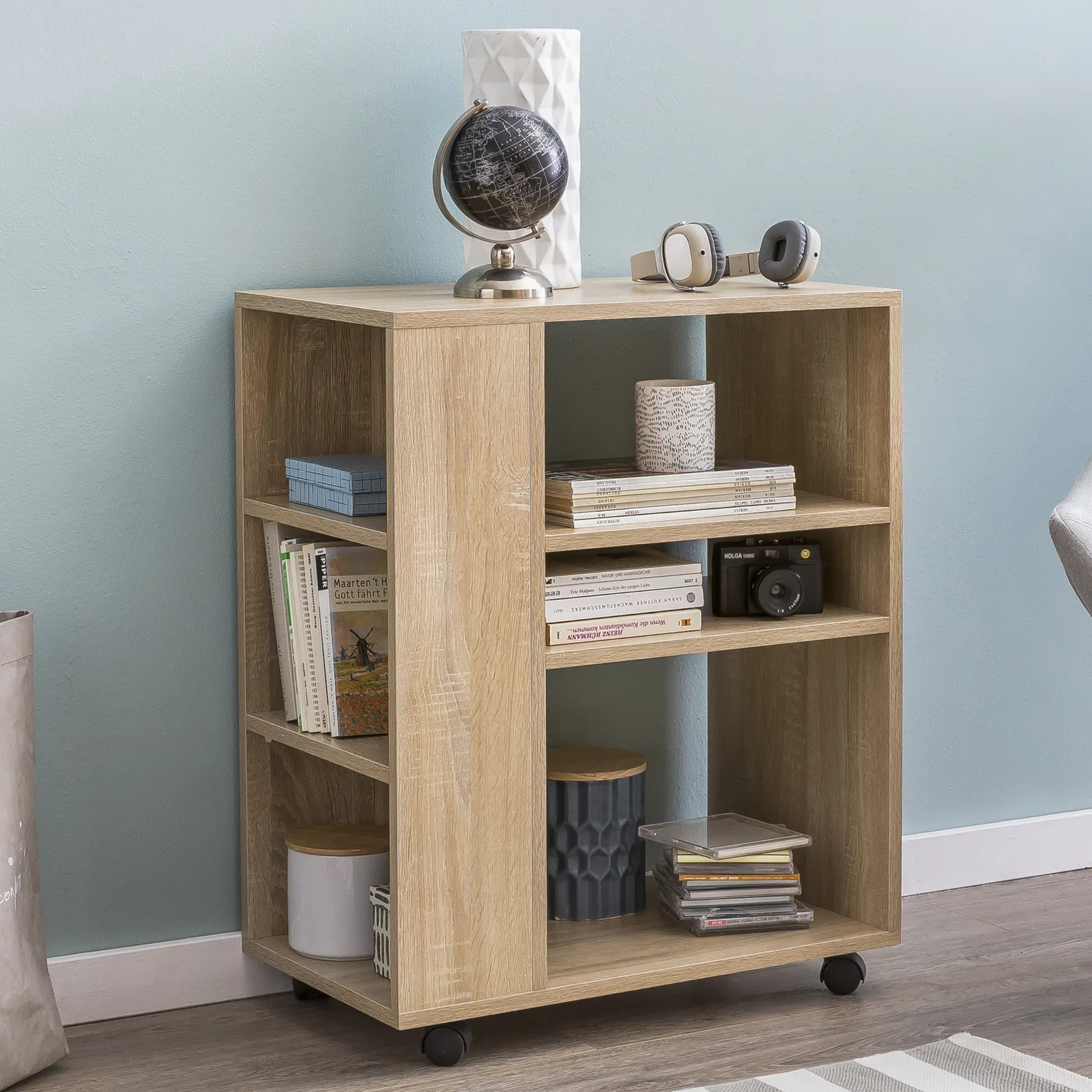 FineBuy Regal aus Holz, Weiß – 60 × 35 × 75 cm