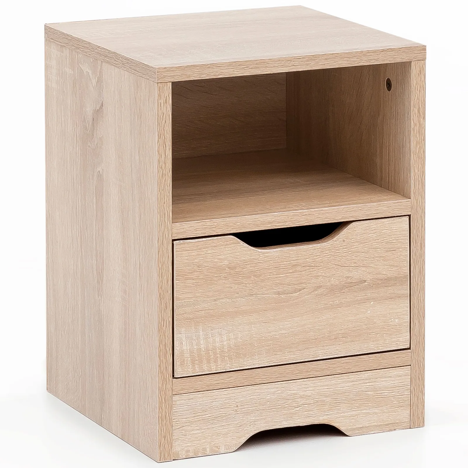 FineBuy Nachtkonsole SV51475, Weiß – 31 × 43 × 31 cm